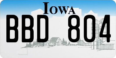 IA license plate BBD804