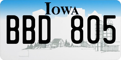 IA license plate BBD805