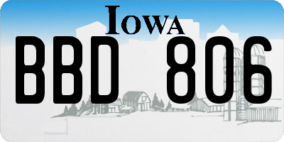 IA license plate BBD806