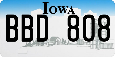 IA license plate BBD808