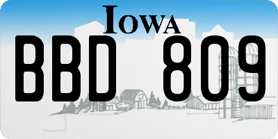 IA license plate BBD809