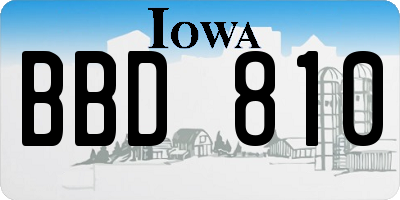 IA license plate BBD810