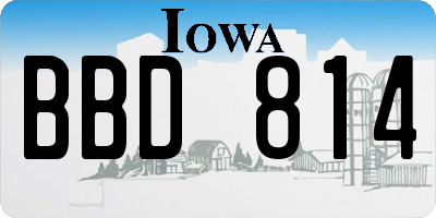 IA license plate BBD814