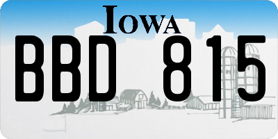IA license plate BBD815