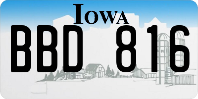 IA license plate BBD816