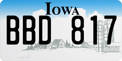 IA license plate BBD817