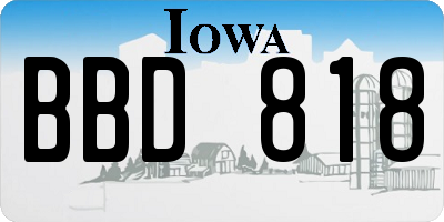 IA license plate BBD818
