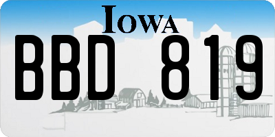 IA license plate BBD819