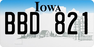 IA license plate BBD821