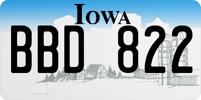 IA license plate BBD822