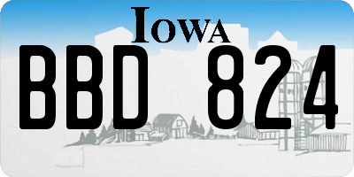 IA license plate BBD824