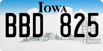 IA license plate BBD825