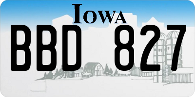 IA license plate BBD827