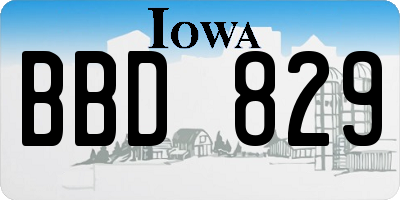 IA license plate BBD829
