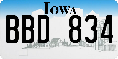 IA license plate BBD834