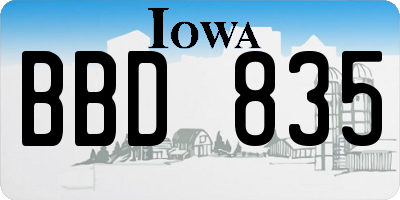 IA license plate BBD835