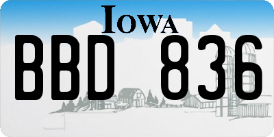 IA license plate BBD836