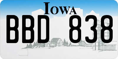 IA license plate BBD838