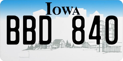 IA license plate BBD840