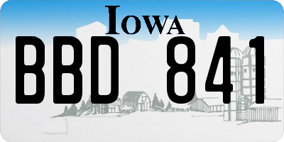 IA license plate BBD841