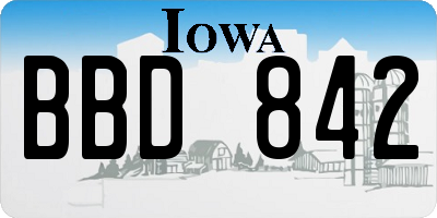 IA license plate BBD842