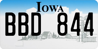 IA license plate BBD844