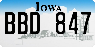 IA license plate BBD847