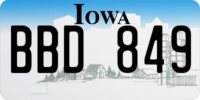 IA license plate BBD849