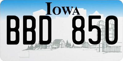 IA license plate BBD850