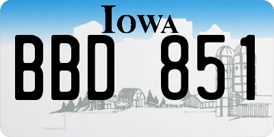 IA license plate BBD851