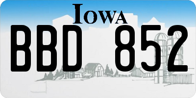 IA license plate BBD852