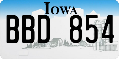 IA license plate BBD854