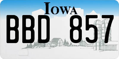 IA license plate BBD857