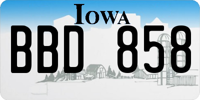 IA license plate BBD858