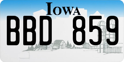 IA license plate BBD859