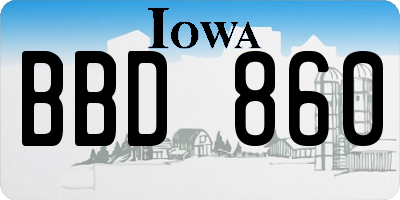 IA license plate BBD860