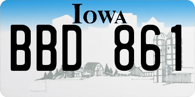 IA license plate BBD861