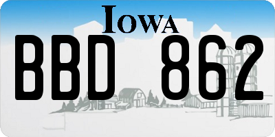 IA license plate BBD862