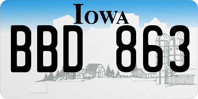 IA license plate BBD863