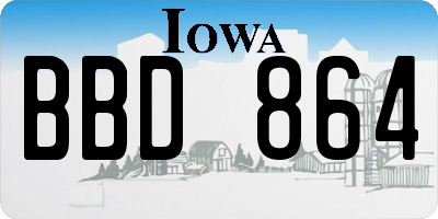 IA license plate BBD864