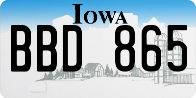 IA license plate BBD865