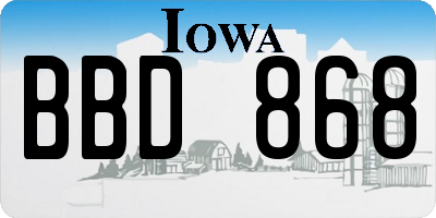 IA license plate BBD868
