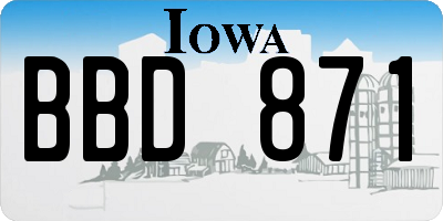 IA license plate BBD871