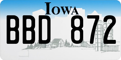 IA license plate BBD872