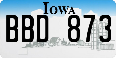 IA license plate BBD873