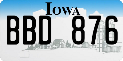 IA license plate BBD876