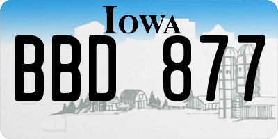 IA license plate BBD877