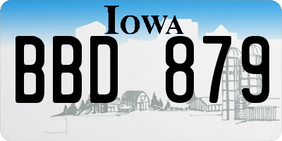 IA license plate BBD879