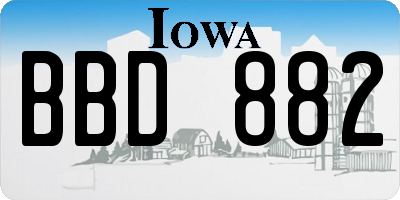 IA license plate BBD882