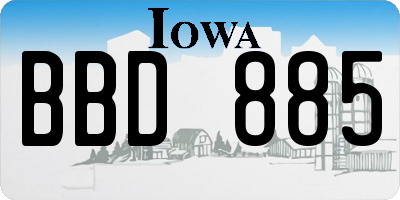 IA license plate BBD885